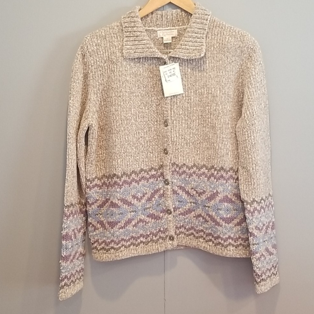 NWT Christopher & Banks button up sweater sz S